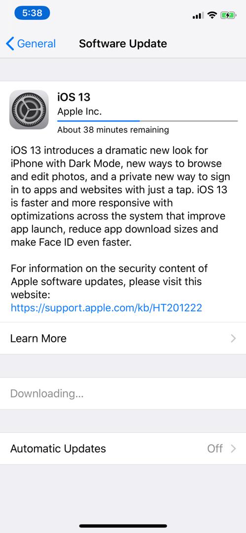نصب iOS 13 در گوشی آیفون