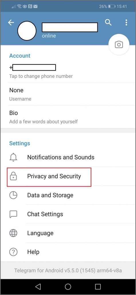حذف اکانت تلگرام