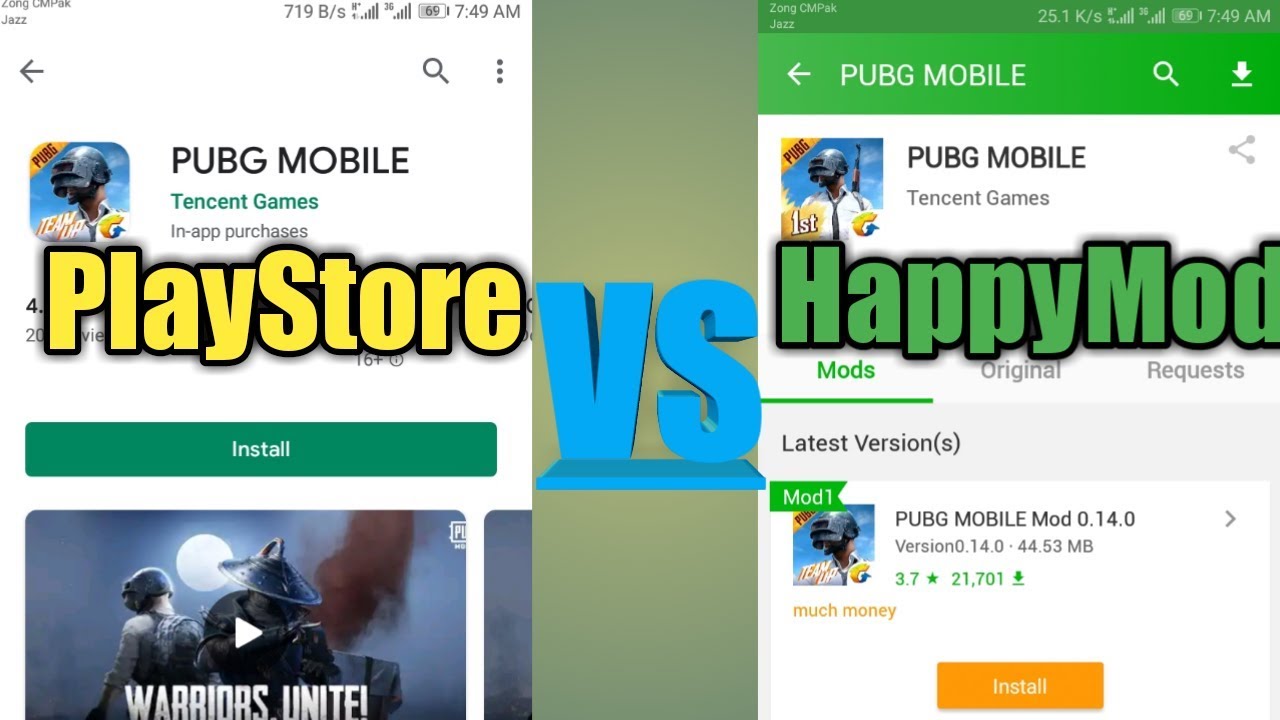 happymod VS play store